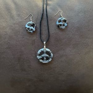 3 Piece Set - Costume Jewelry - Peace Sign